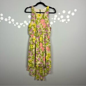 Everly Liberty Floral High-Low Dress Sleeveless Elastic Waist Dress Size M